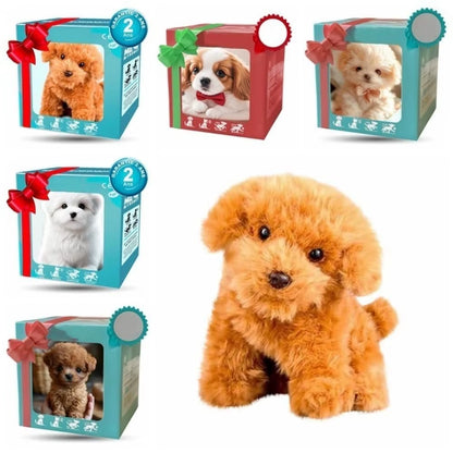 Interactive Realistic Robotic Puppy with Tail Wagging and Barking Features - Plush Walking Dog Toy for Kids