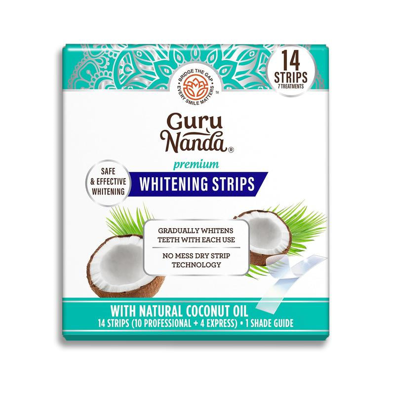 Transform Your Smile with Gurunanda Whitening Strips - 7-Day Treatment for Sensitive Teeth, Enamel-Safe & Fast Results!
