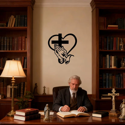 Transform Your Space with the Inspirational Metal Christian Heart Wall Sculpture – Perfect for Home and Outdoor Decor