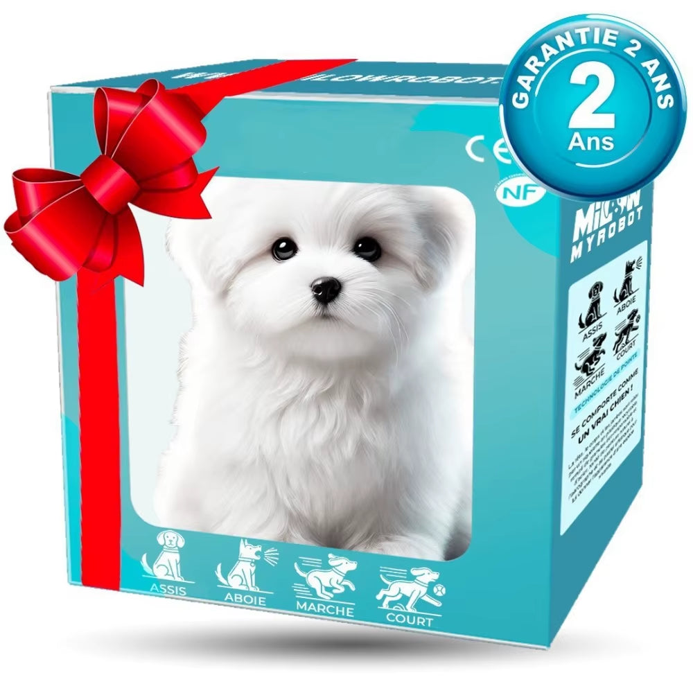 Interactive Realistic Robotic Puppy with Tail Wagging and Barking Features - Plush Walking Dog Toy for Kids