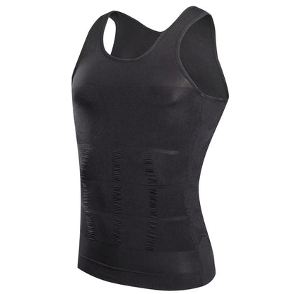 Transform Your Physique with Our Men's Slimming Compression Vest - The Ultimate Seamless Waist Trainer for Effective Belly Control and Weight Loss!