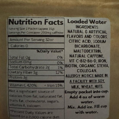 Revitalize Your Day with Loaded Waters - Energizing Sugar-Free & Gluten-Free Drink Mix with 200Mg Natural Caffeine - 32Oz of Refreshing Flavor Awaits!