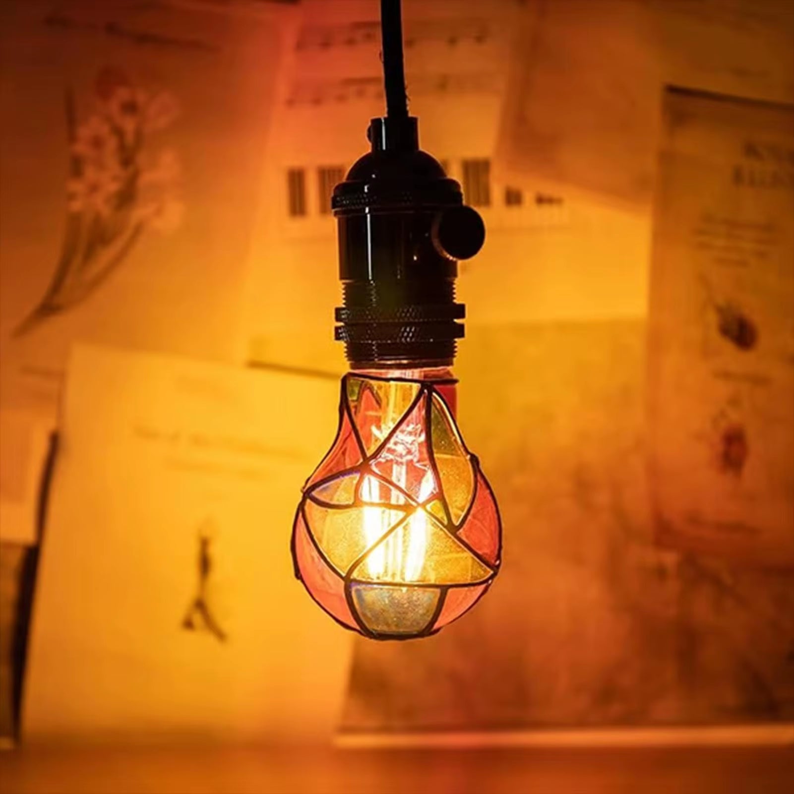 Transform Your Space with the Vibrant Stained Glass E26 Base 6W LED Bulb - Perfect for Home, Garden, and More!