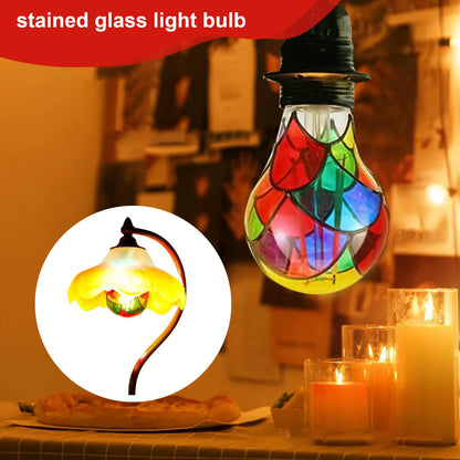 Transform Your Space with the Vibrant Stained Glass E26 Base 6W LED Bulb - Perfect for Home, Garden, and More!