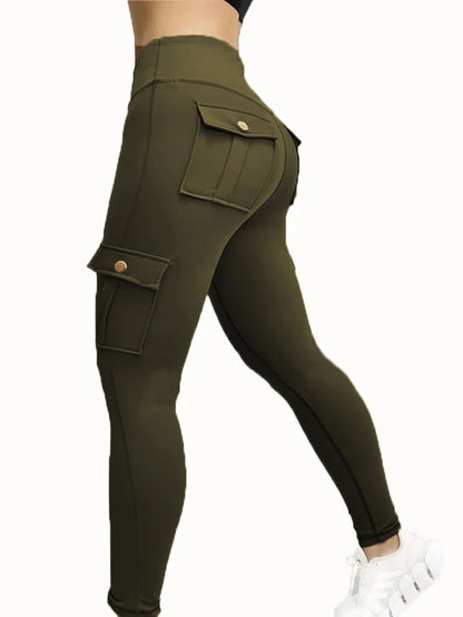 Elevate Your Workout with Our Seamless High-Waist Yoga Cargo Leggings for Women – Stylish with Pockets and Hip Lifting Design!