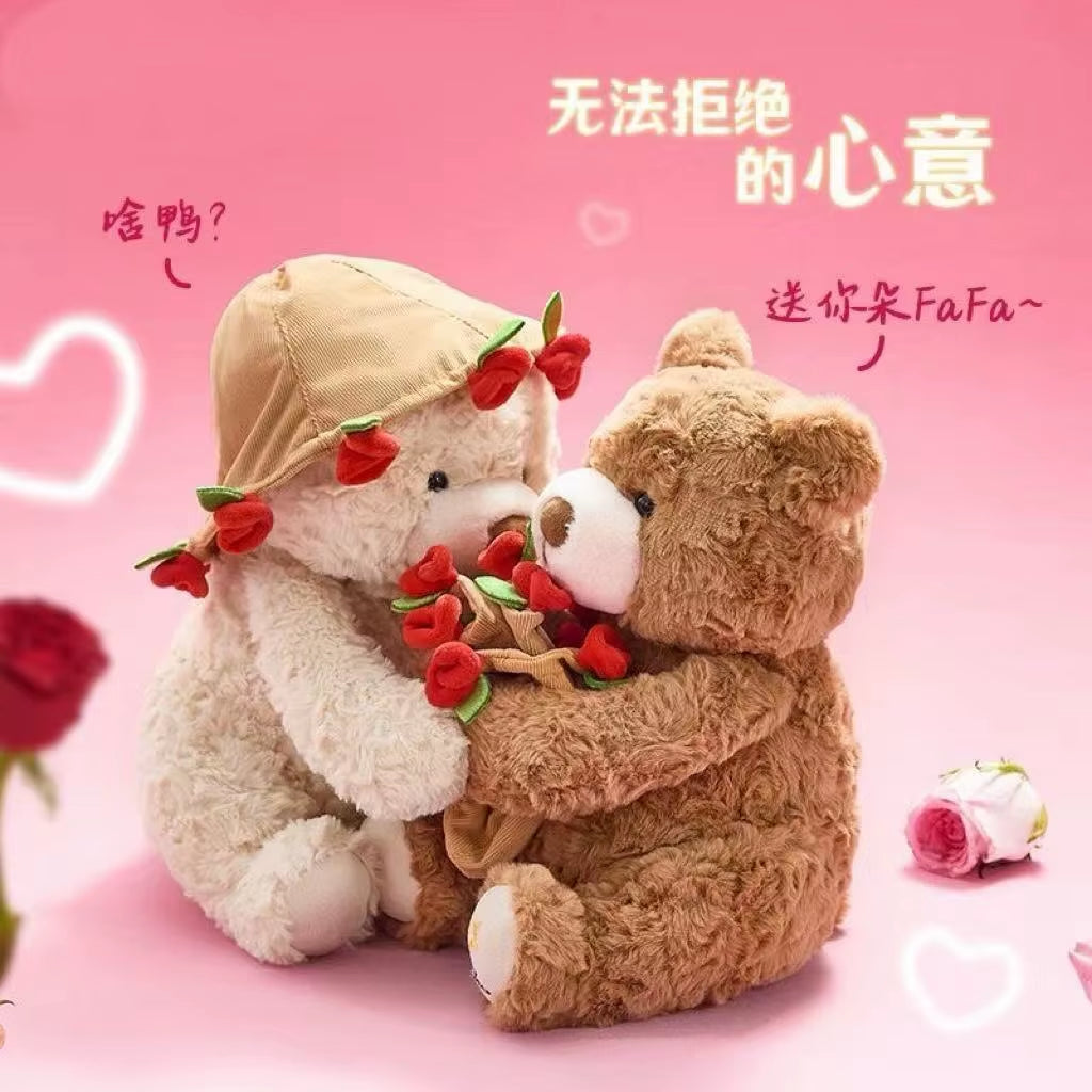 Adorable Kawaii Teddy Bear with Roses - The Perfect Plush Soft Toy and Romantic Gift for Home Decor and Valentine's Day!