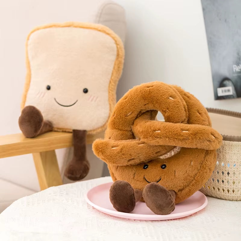 Delightful Plush Bread Collection - Adorable Stuffed Toast, Pretzel, Croissant, and Baguette for Kids - Perfect Comfort Doll and Thoughtful Birthday Gift