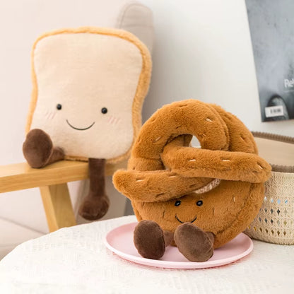 Delightful Plush Bread Collection - Adorable Stuffed Toast, Pretzel, Croissant, and Baguette for Kids - Perfect Comfort Doll and Thoughtful Birthday Gift