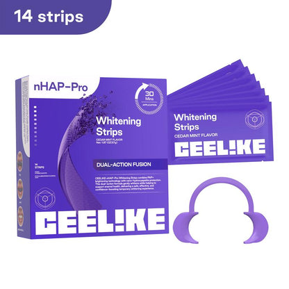 Transform Your Smile with CEELIKE Purple Teeth Whitening Strips - 7/21 Sessions of Enamel-Safe, Non-Sensitive Whitening in Refreshing Cedar Mint Flavor!
