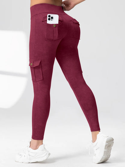 Elevate Your Workout with Our Seamless High-Waist Yoga Cargo Leggings for Women – Stylish with Pockets and Hip Lifting Design!