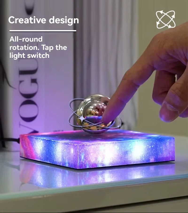 Experience the Magic of Levitating UFO Table Lamp with RGB Galaxy Base - A Unique Touch Control Home Decor Gift for Your Desk