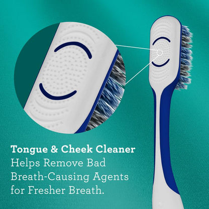 Gurunanda Gentle Giant Toothbrush - Dual Action Flossing Bristles for Whiter Teeth, Ergonomic Grip, BPA Free (4 Pack)