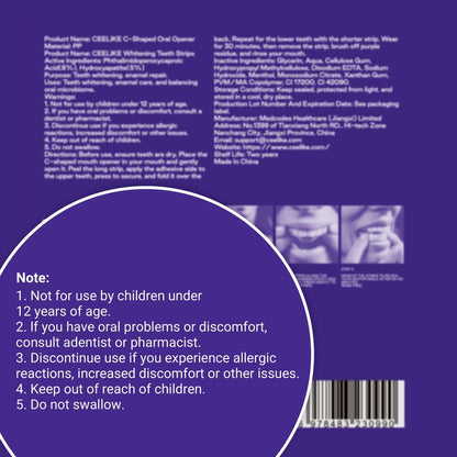 Transform Your Smile with CEELIKE Purple Teeth Whitening Strips - 7/21 Sessions of Enamel-Safe, Non-Sensitive Whitening in Refreshing Cedar Mint Flavor!