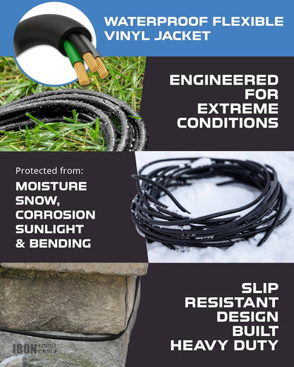 Power Up Your Outdoors with the 2 Pack 100 Ft Heavy Duty Black Extension Cord - Weatherproof & Perfect for All Your Electrical Needs!