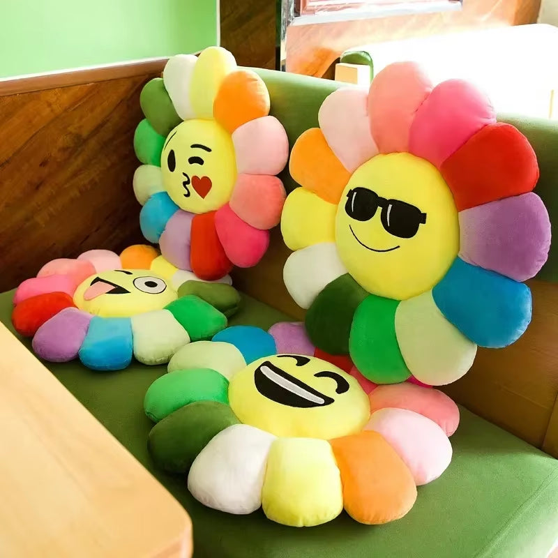 Vibrant Sunflower Plush Cushion - Perfect for Office and Desk Chairs, Ideal for Students, and an Excellent Gift Option