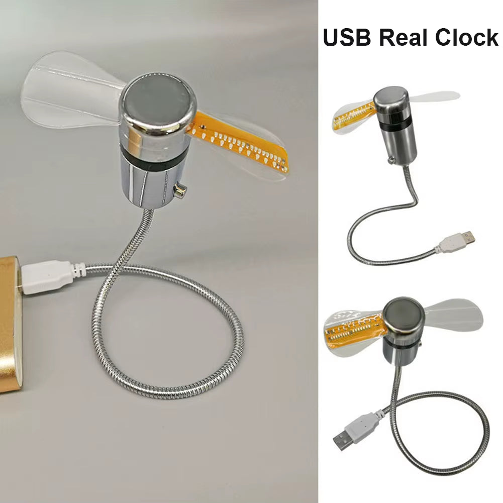 Stay Cool and Stylish with the USB Mini Fan Featuring Real-Time Temperature Display and RGB LED Lights - Perfect for Laptops, PCs, and Notebooks