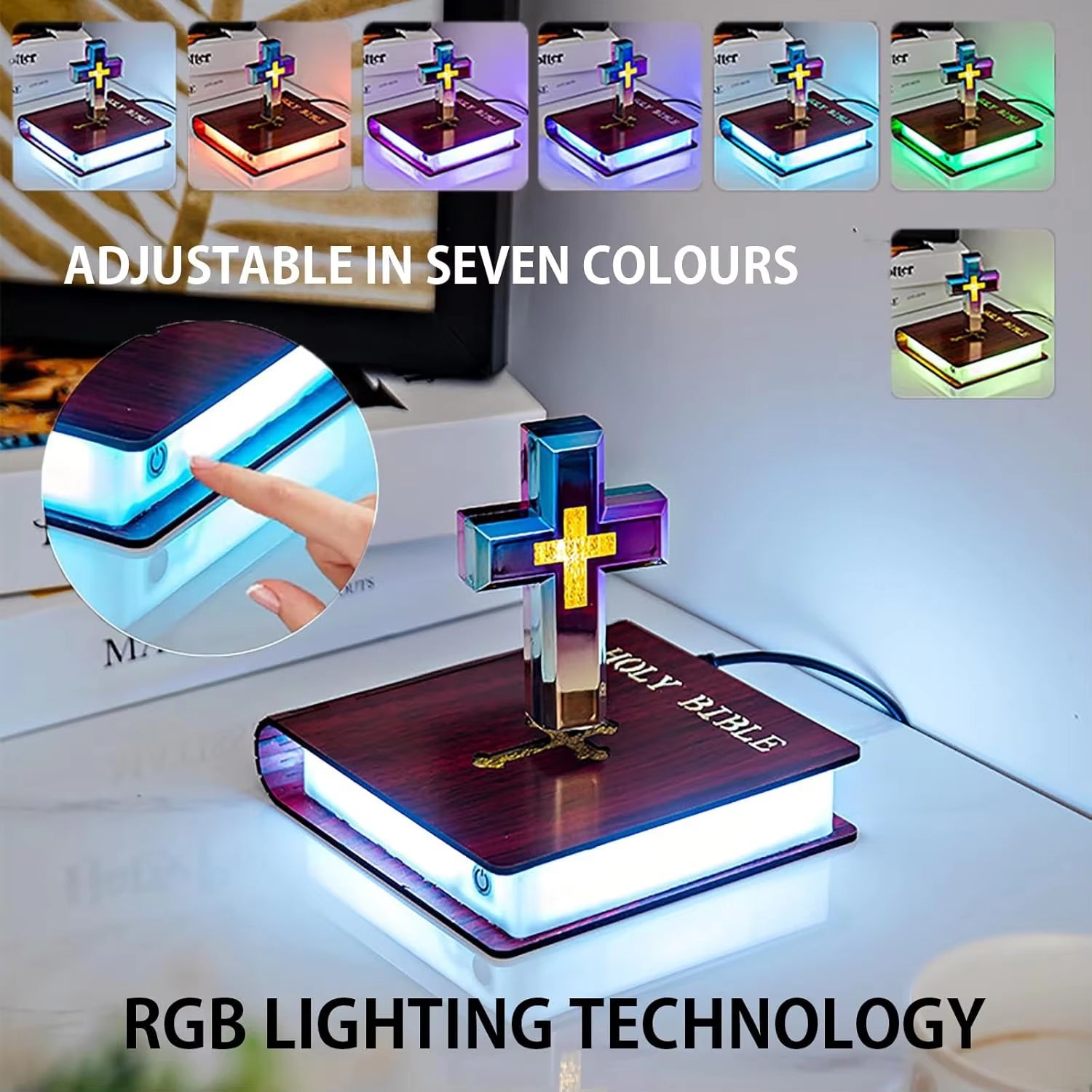 Illuminate Your Faith with the Levitating Cross Lamp - A Stunning Magnetic Night Light for Christian Homes