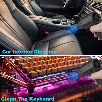 Mini Turbo Jet Fan Electric Air Duster with Adjustable Speed Settings (1 & 3 Gears), 130,000 RPM, 52 m/s - Car and Computer Cleaning Blower Tool Kit