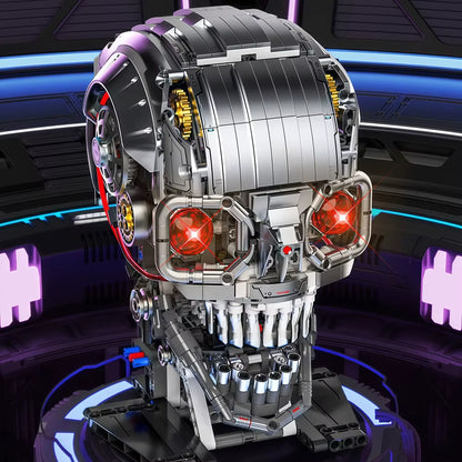 1099+Pcs Mechanical Skull Building Blocks Set Robotic Skull Model with Power Motor DIY Kit Adult Kids Christmas Birthday Gifts