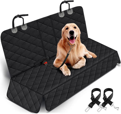 Ultimate Waterproof Dog Car Seat Cover - Back Seat Protector for Pets and Kids, Non-Slip Design Fits Most Cars, Trucks, and SUVs - Black