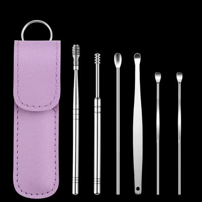 Elevate Your Ear Care Routine with Our 6-Piece Stainless Steel Ear Wax Removal Tool Set - Includes Curette & Earpick