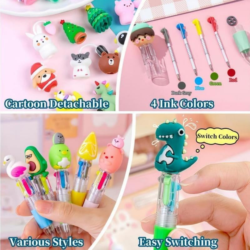 Brighten Up Writing with 20Pcs Adorable Mini Multicolor 4-in-1 Pens - Perfect for Kids' Parties, School Supplies, and Gifts!
