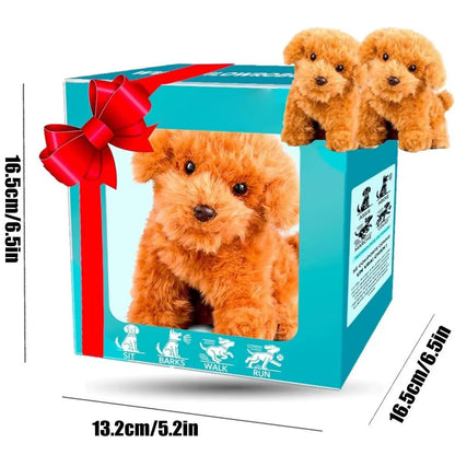 Interactive Realistic Robotic Puppy with Tail Wagging and Barking Features - Plush Walking Dog Toy for Kids