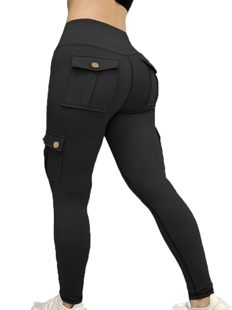 Elevate Your Workout with Our Seamless High-Waist Yoga Cargo Leggings for Women – Stylish with Pockets and Hip Lifting Design!
