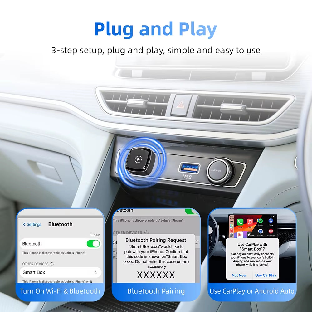 Revolutionary 2-in-1 Type-C Wireless CarPlay and Android Auto Adapter - Transform Your Factory Wired System!