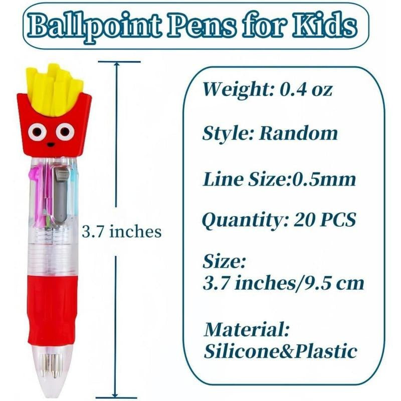 Brighten Up Writing with 20Pcs Adorable Mini Multicolor 4-in-1 Pens - Perfect for Kids' Parties, School Supplies, and Gifts!