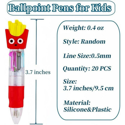 Brighten Up Writing with 20Pcs Adorable Mini Multicolor 4-in-1 Pens - Perfect for Kids' Parties, School Supplies, and Gifts!