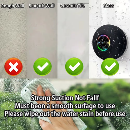 Transform Your Shower Experience with the IPX4 Waterproof Bluetooth Speaker - LED Lighting & Suction Cup for Ultimate Convenience