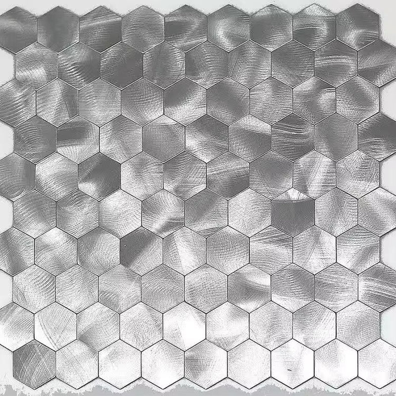 Mosaic Hexagon Peel and Stick Waterproof Aluminum Wall Tile for Kitchen and Bath Backsplash - Fireproof and Self-Adhesive
