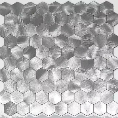 Mosaic Hexagon Peel and Stick Waterproof Aluminum Wall Tile for Kitchen and Bath Backsplash - Fireproof and Self-Adhesive