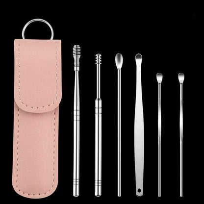 Elevate Your Ear Care Routine with Our 6-Piece Stainless Steel Ear Wax Removal Tool Set - Includes Curette & Earpick