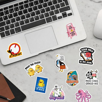 130PCS Hilariously Snarky Vinyl Sticker Pack - Waterproof Memes for Your Laptop, Water Bottle, and More!