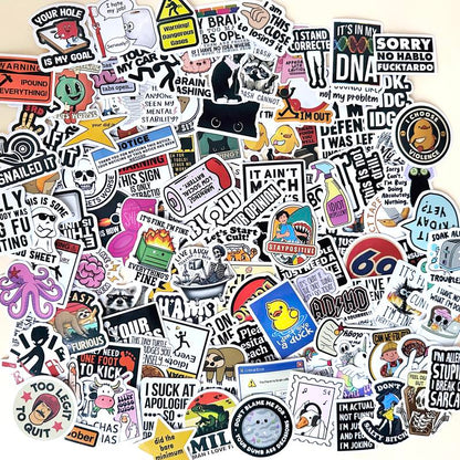 130PCS Hilariously Snarky Vinyl Sticker Pack - Waterproof Memes for Your Laptop, Water Bottle, and More!
