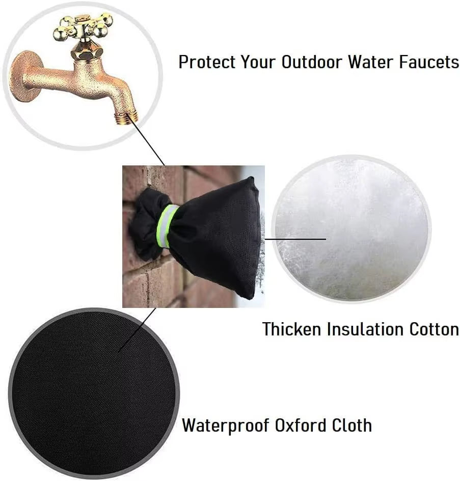 Protect Your Outdoor Faucets This Winter: 2-Pack Insulation Covers with Reflective Strips for Ultimate Freeze Defense