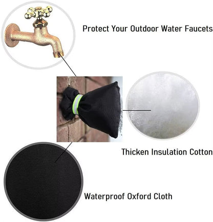 Protect Your Outdoor Faucets This Winter: 2-Pack Insulation Covers with Reflective Strips for Ultimate Freeze Defense