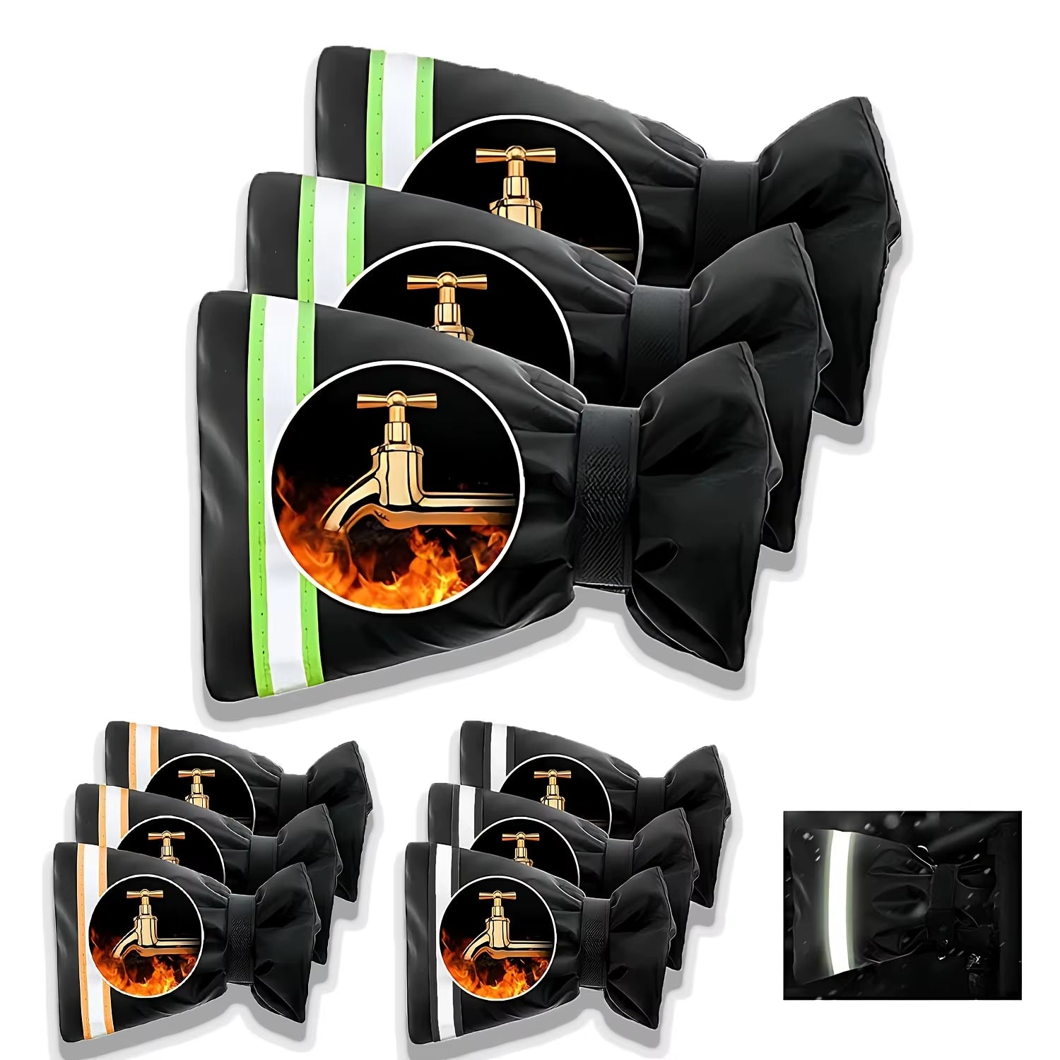 Protect Your Outdoor Faucets This Winter: 2-Pack Insulation Covers with Reflective Strips for Ultimate Freeze Defense