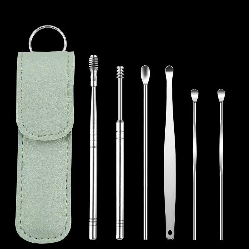 Elevate Your Ear Care Routine with Our 6-Piece Stainless Steel Ear Wax Removal Tool Set - Includes Curette & Earpick
