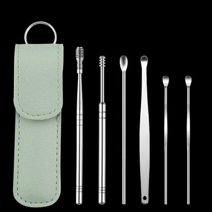 Elevate Your Ear Care Routine with Our 6-Piece Stainless Steel Ear Wax Removal Tool Set - Includes Curette & Earpick