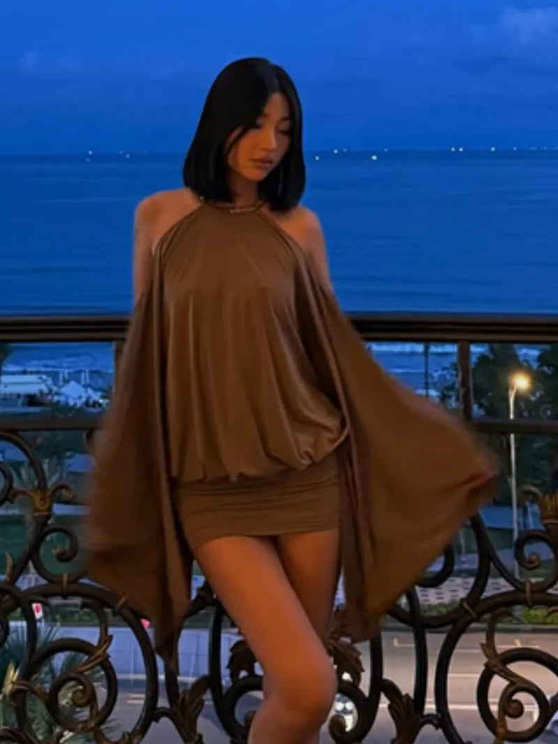 Elevate Your Style with Our Backless Batwing Sleeve Mini Dress - Perfect for Spring 2026 Parties