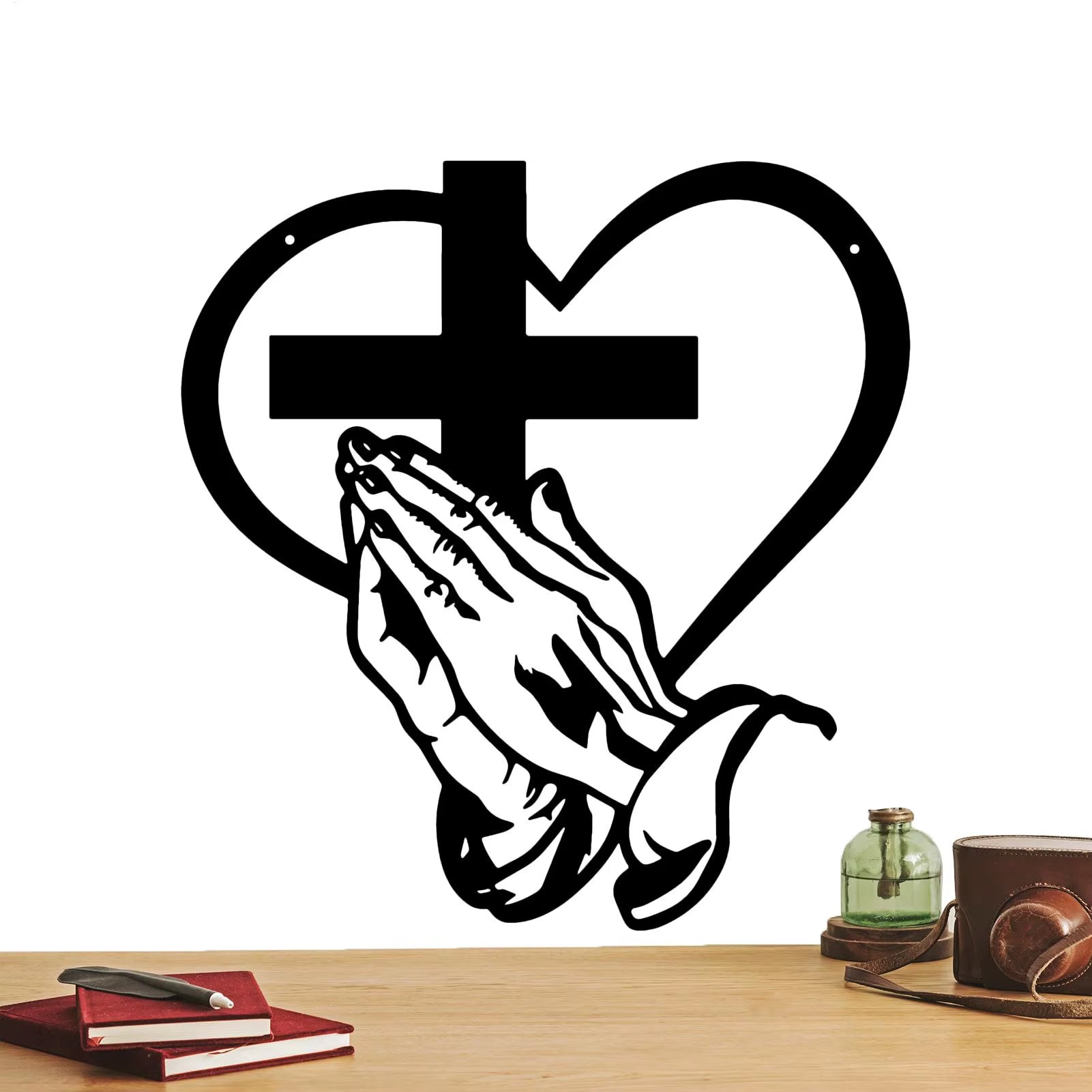 Transform Your Space with the Inspirational Metal Christian Heart Wall Sculpture – Perfect for Home and Outdoor Decor