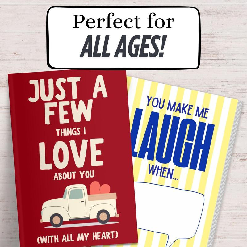 Heartfelt Fill-in-the-Blank Gift Book for Kids and Loved Ones - Just a Few Things I Love About You by LARKINROAD - Ideal for Valentine’s Day, Galentine’s Day, Birthdays, and Mother’s Day