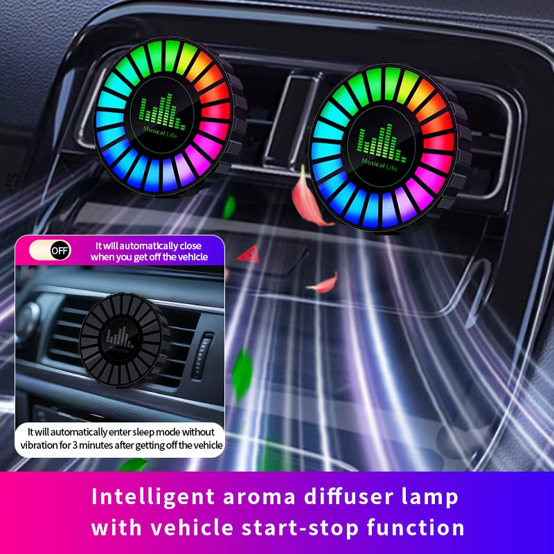 Transform Your Drive with the Stylish Car USB Aromatherapy Round Pickup Lamp - Experience Ocean Fragrance and RGB Ambiance