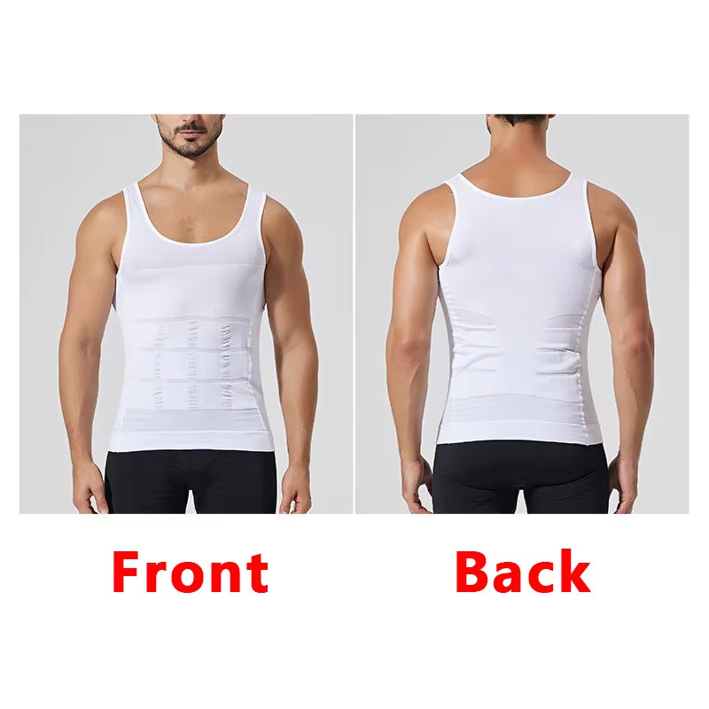 Transform Your Physique with Our Men's Slimming Compression Vest - The Ultimate Seamless Waist Trainer for Effective Belly Control and Weight Loss!