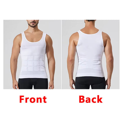 Transform Your Physique with Our Men's Slimming Compression Vest - The Ultimate Seamless Waist Trainer for Effective Belly Control and Weight Loss!