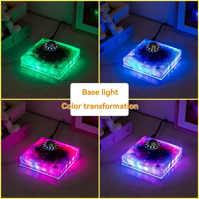 Experience the Magic of Levitating UFO Table Lamp with RGB Galaxy Base - A Unique Touch Control Home Decor Gift for Your Desk