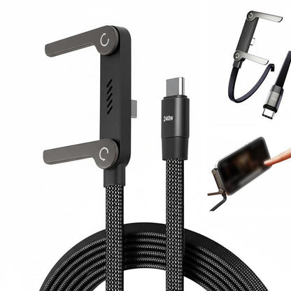 Experience Ultimate Convenience with the Invisible Holder Charger Cable & Stand - 240W Super Fast Charging for Gaming, Office, and Travel